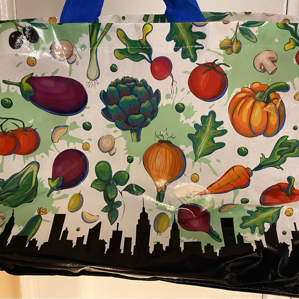 Colorful NYC Vegetable Print Tote Bag